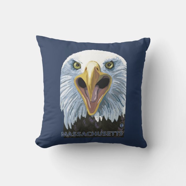 MassachusettsEagle herauf nahes Kissen (Vorderseite)