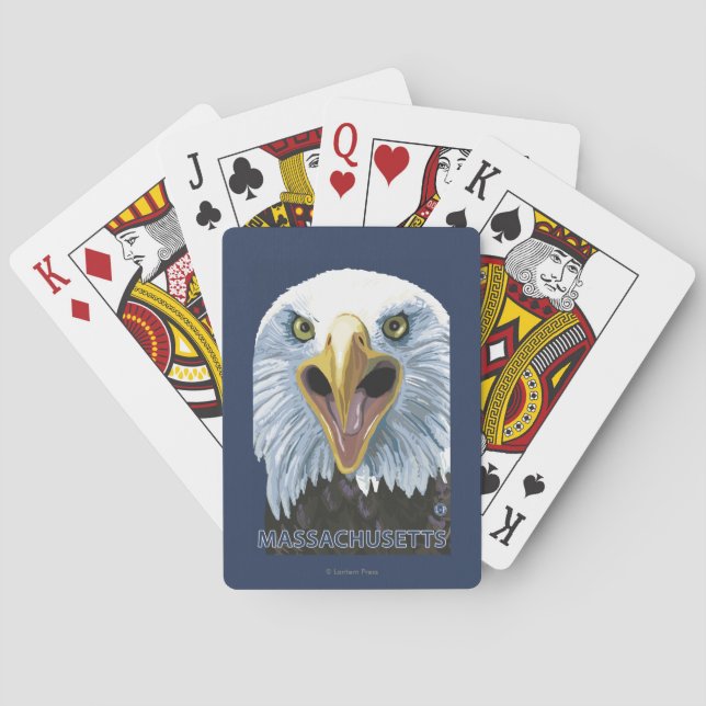 MassachusettsEagle herauf nahes Spielkarten (Rückseite)