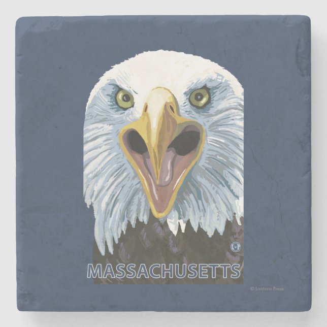 MassachusettsEagle herauf nahes Steinuntersetzer (Vorderseite)