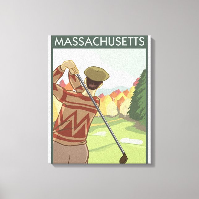 MassachusettsGolfszene Leinwanddruck (Vorderseite)