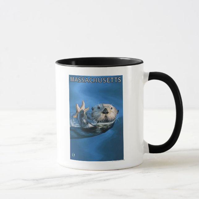 MassachusettsSea Otter Scene Tasse (Rechts)