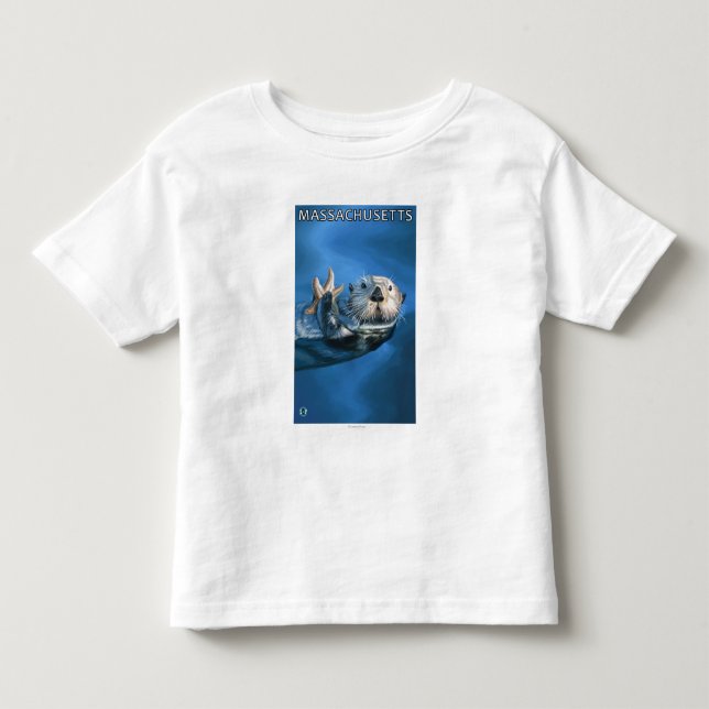 MassachusettsSea Otter-Szene Kleinkind T-shirt (Vorderseite)