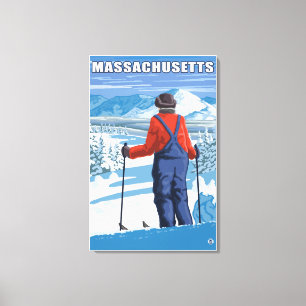 MassachusettsSkier Admiring View Leinwanddruck
