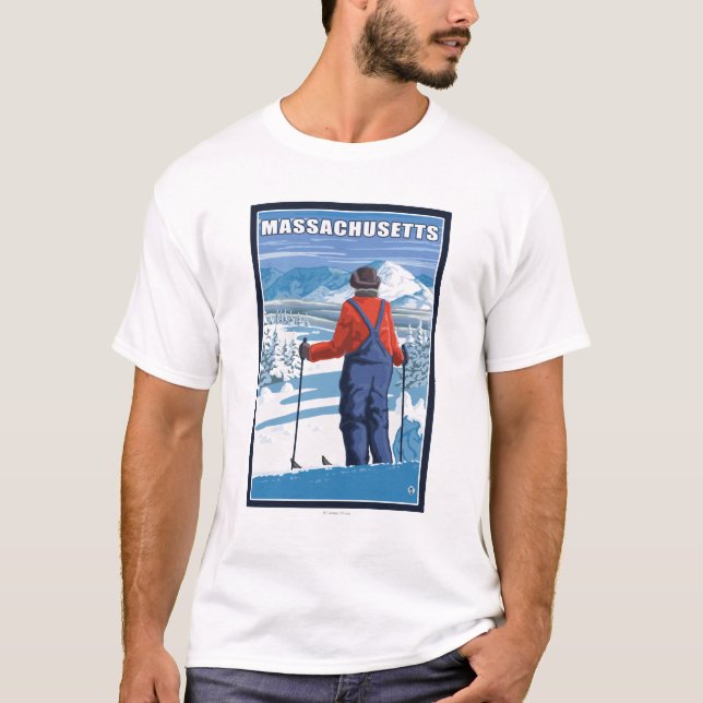 MassachusettsSkier bewundern Ansicht T-Shirt (Vorderseite)