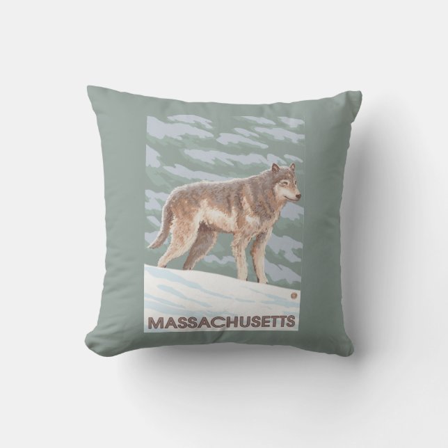 MassachusettsWolf Szene Kissen (Vorderseite)