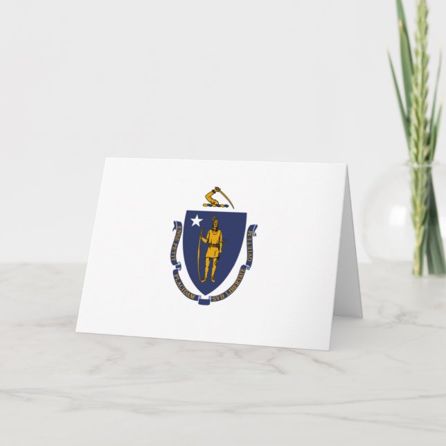 Massachusite Flag, Flag of Massachusetts Karte (Vorderseite)