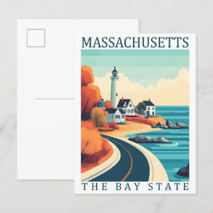 Massachussets the Bay Staat USA Travel Place Postkarte