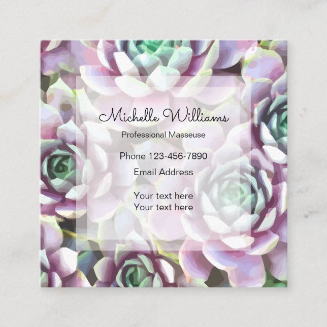 Massage beruflich quadratische visitenkarte (Vorderseite)