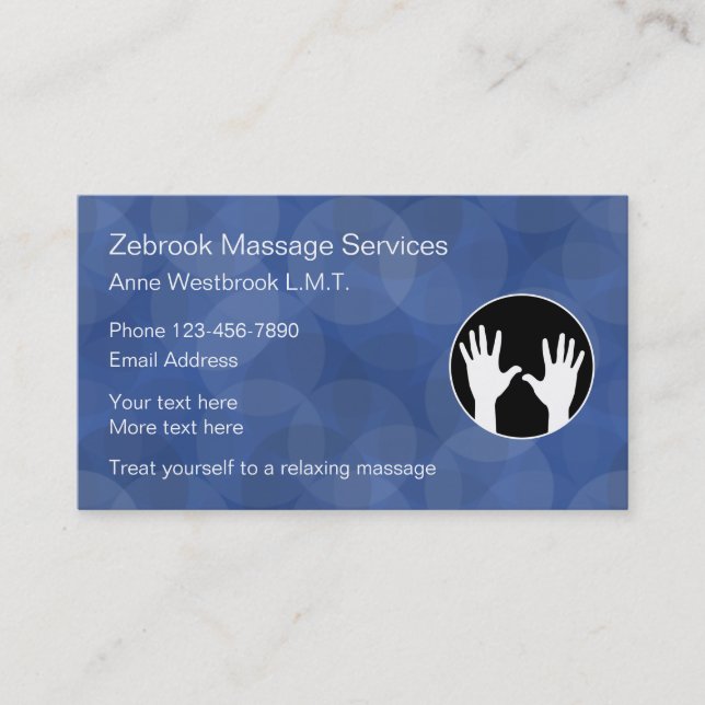 Massage des Cartes de visite modernes (Devant)