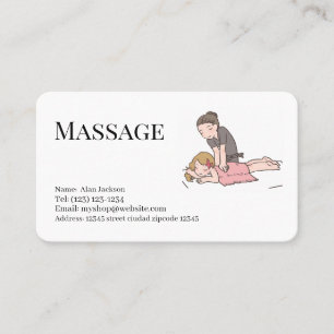 Massage-Dienstleistungen bearbeitbare Visitenkarte