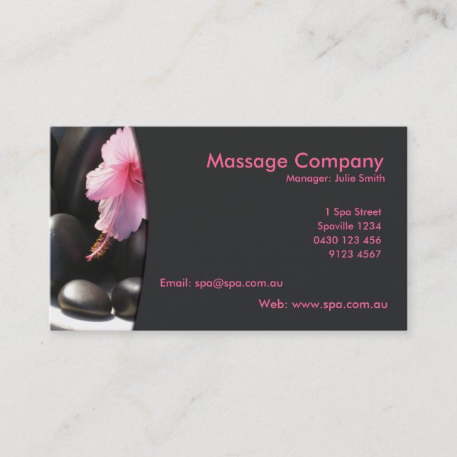 Massage-/Entspannungs-Visitenkarte Visitenkarte (Vorderseite)