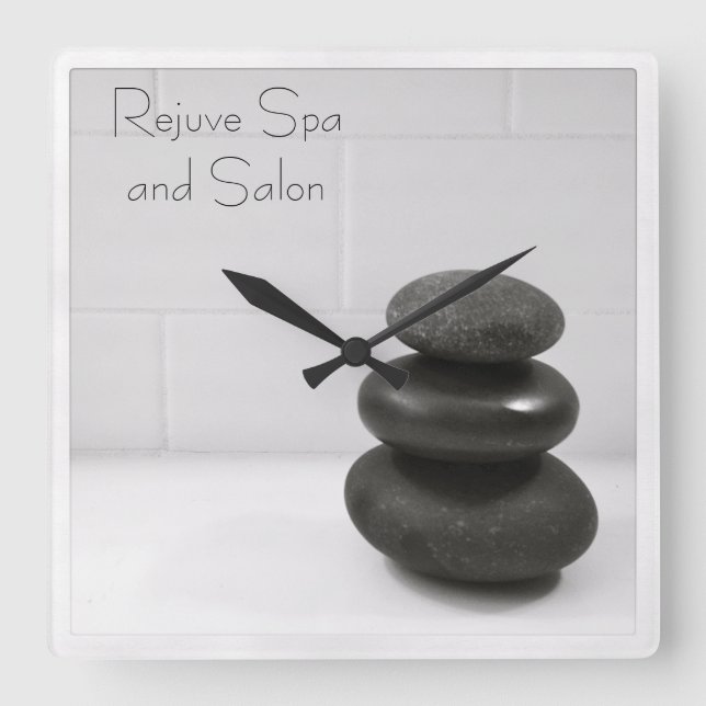 Massage entsteint Foto Quadratische Wanduhr (Vorderseite)