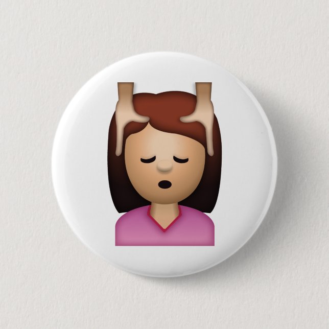 Massage für Frauen im Gesicht - Emoji Button (Vorderseite)