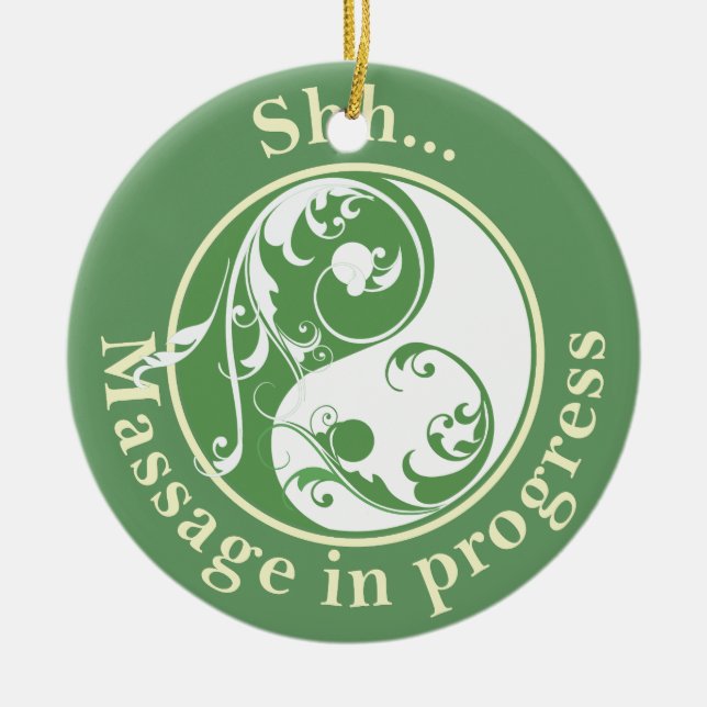 Massage im Gange Yin Yang Door Hanger Keramikornament (Vorne)