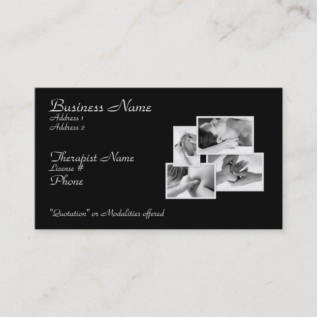 Massage-Karosserien-Therapeut-Karte Visitenkarte (Vorderseite)