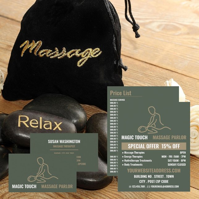 Massage-Logo, Massagetherapie, Massage-Raum Flyer (Von Creator hochgeladen)