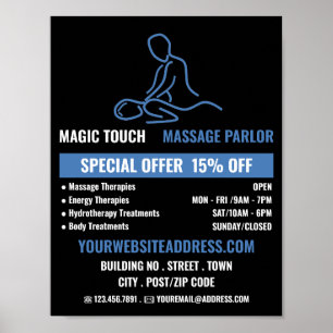 Massage-Logo, Massagetherapie, Massage-Raum Poster