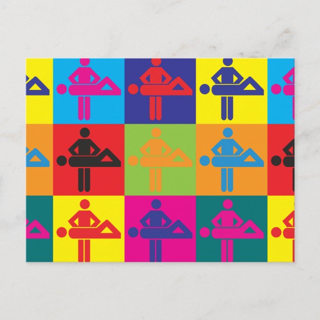 Massage Pop Art Postkarte (Vorderseite)