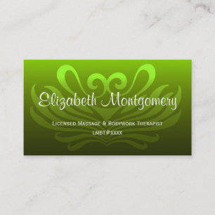 Massage professionnel vert / Carte de visite de yo
