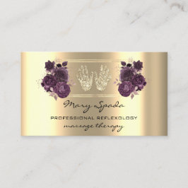 Massage Reflexologie Reiki Hand Imitate Gold QR Li Visitenkarte