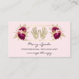 Massage Reflexologie Reiki Hands Gold QRCode Flora Visitenkarte