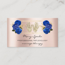 Massage Reflexologie Reiki Hands Rose Gold QR Roya Visitenkarte