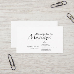Massage-Text Visitenkarte