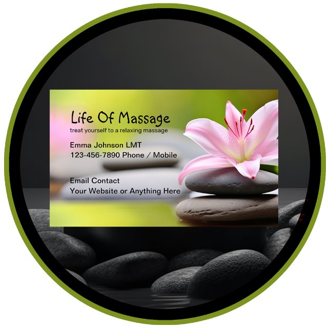 Massage Theme Business Cards Zen Design Visitenkarte (Von Creator hochgeladen)