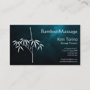 Massage-Therapeut Bambus Dunkle Wolken Termin Visitenkarte