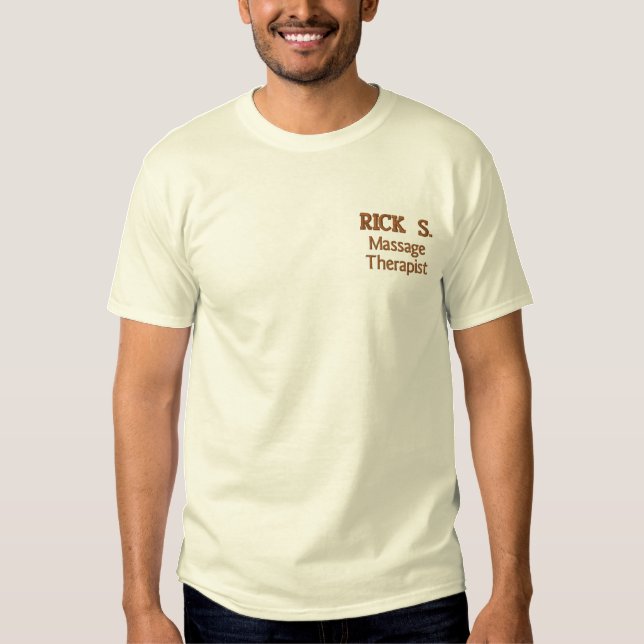 Massage-Therapeut Besticktes T-Shirt (Vorderseite)