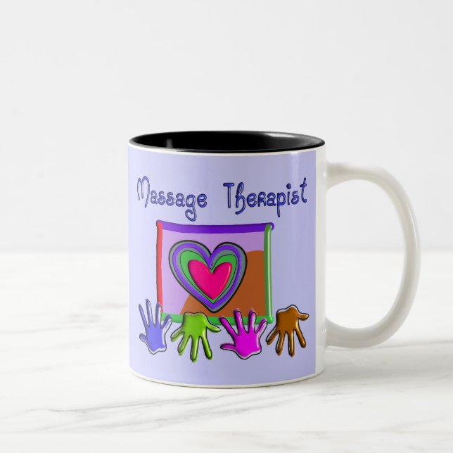Massage-Therapeut-Funky künstlerische Zweifarbige Tasse (Rechts)