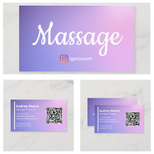 Massage-Therapeut Ganzheitliches Wohlbefinden QR-C Visitenkarte