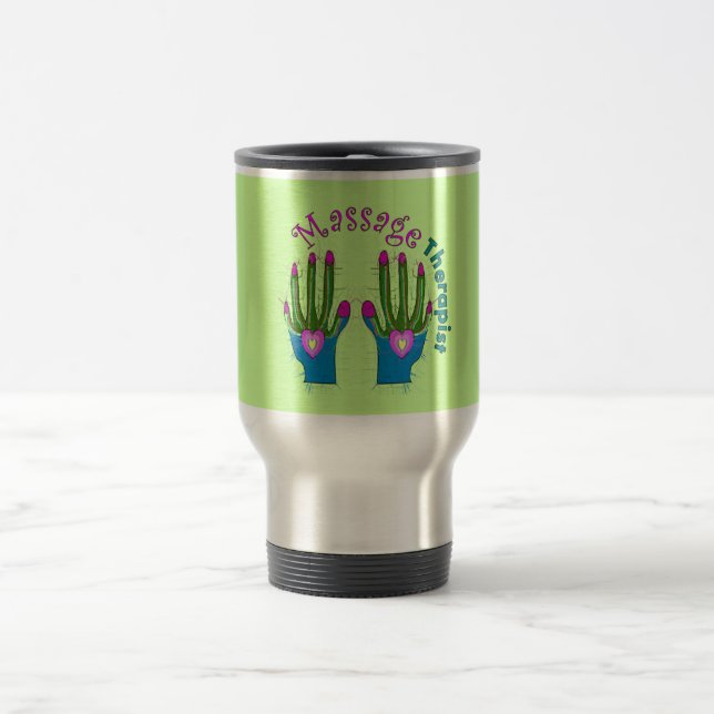 Massage-Therapeut künstlerische Whimisical Hände Reisebecher (Mittel)