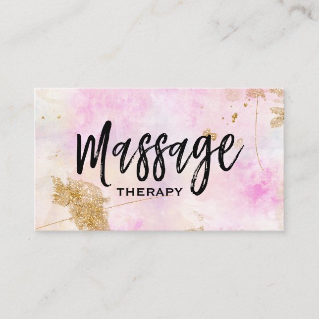 *~* Massage-Therapeut-modisches Schmutz-Goldrosa Visitenkarte (Vorderseite)