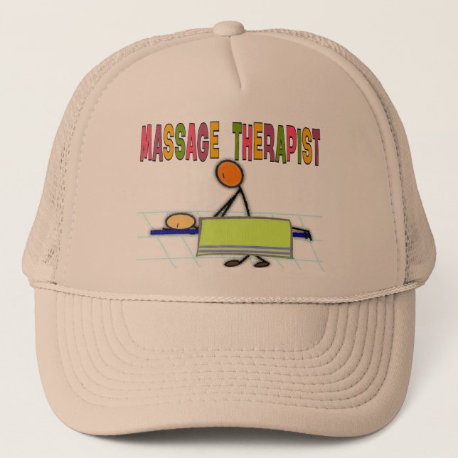 Massage-Therapeut-Stock-Leute-Entwurfs-Geschenke Truckerkappe (Vorderseite)