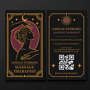 Massage-Therapeut Tarot QR-Code Visitenkarte