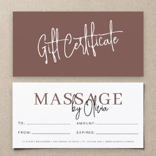 Massage-Therapeut Terrakotta-Geschenkgutscheine