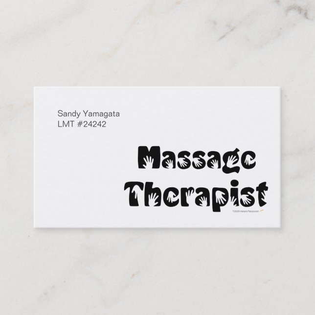 Massage-Therapeut-Visitenkarte-Schablone Visitenkarte (Vorderseite)