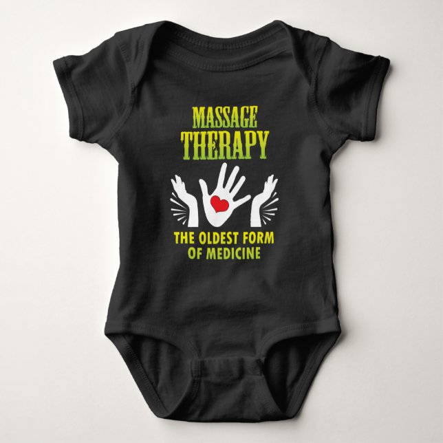 Massage-Therapie-älteste Form des Medizin-lustigen Baby Strampler (Vorderseite)
