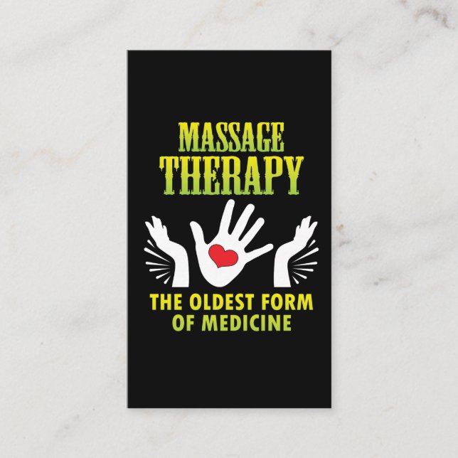 Massage-Therapie-älteste Form des Medizin-lustigen Visitenkarte (Vorderseite)
