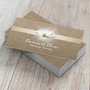 Massage Therapie Glühen Lotus Heilsalon Burlap Visitenkarte
