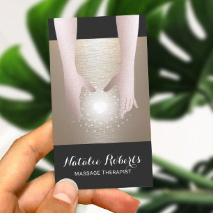Massage Therapie Gold Reiki Energy Healing WELLNES Visitenkarte