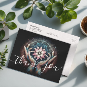 Massage-Therapie Heilende Hände Energie Spa Wellne Postkarte