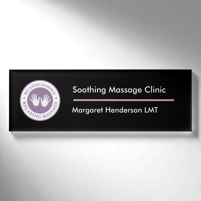Massage-Therapie-Klinik Namenschild (Vorderseite)