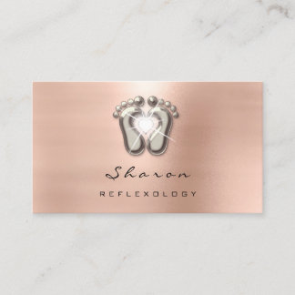 Massage Therapie Reflexologie Therapie Gold Beige Visitenkarte