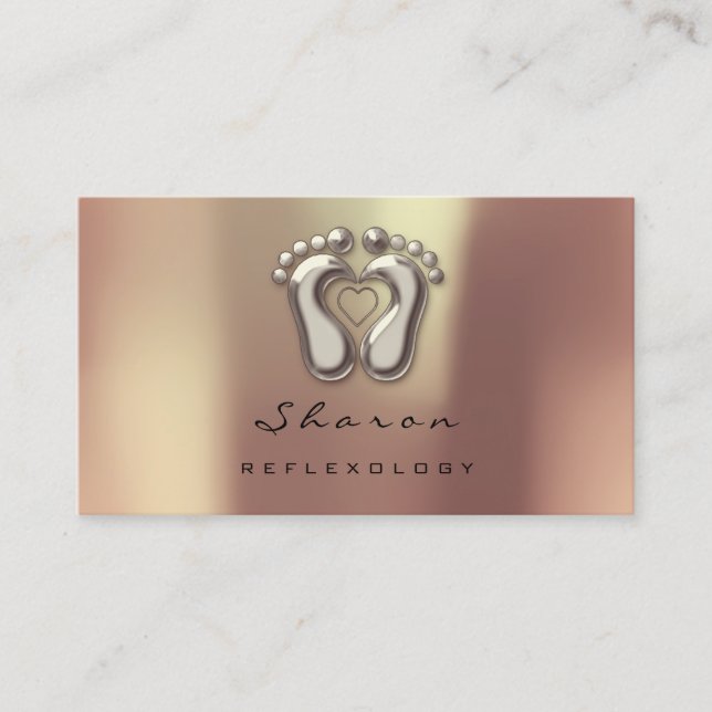 Massage Therapie Reflexologie Therapie Kupfer Elfe Visitenkarte (Vorderseite)