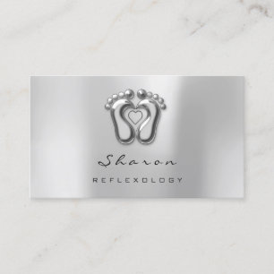 Massage-Therapie-Reflexzonenmassage-silbernes Visitenkarte