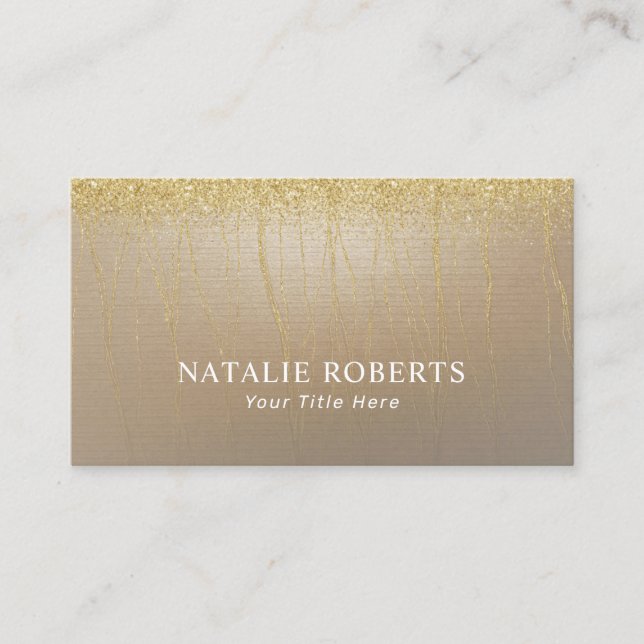 Massage Therapie Vintag Gold Glitzer Vein Wellness Visitenkarte (Vorderseite)