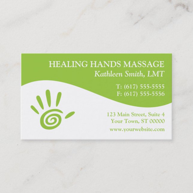 Massage-Therapie-Visitenkarten Visitenkarte (Vorderseite)