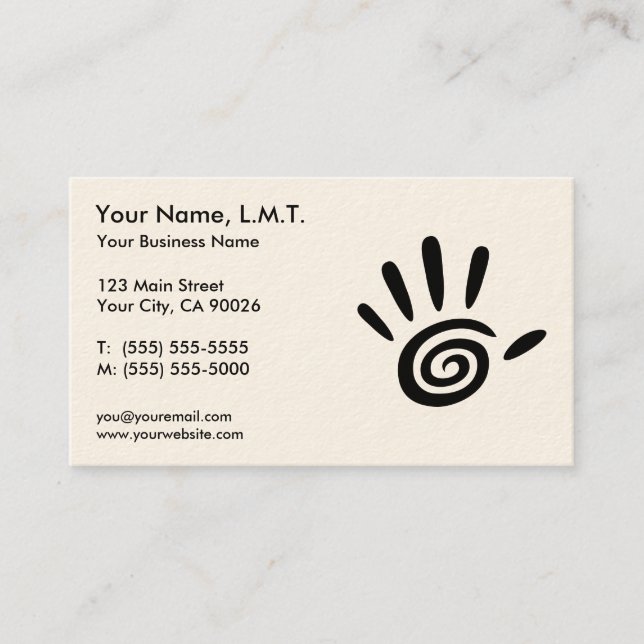 Massage-Therapie-Visitenkarten Visitenkarte (Vorderseite)